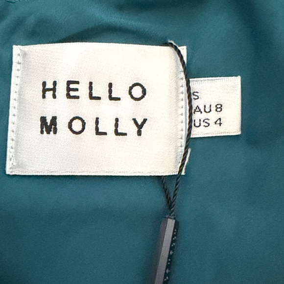 Hello Molly Seraphina Strapless Satin Maxi Dress Teal Size S New With Tag - Picture 11 of 15